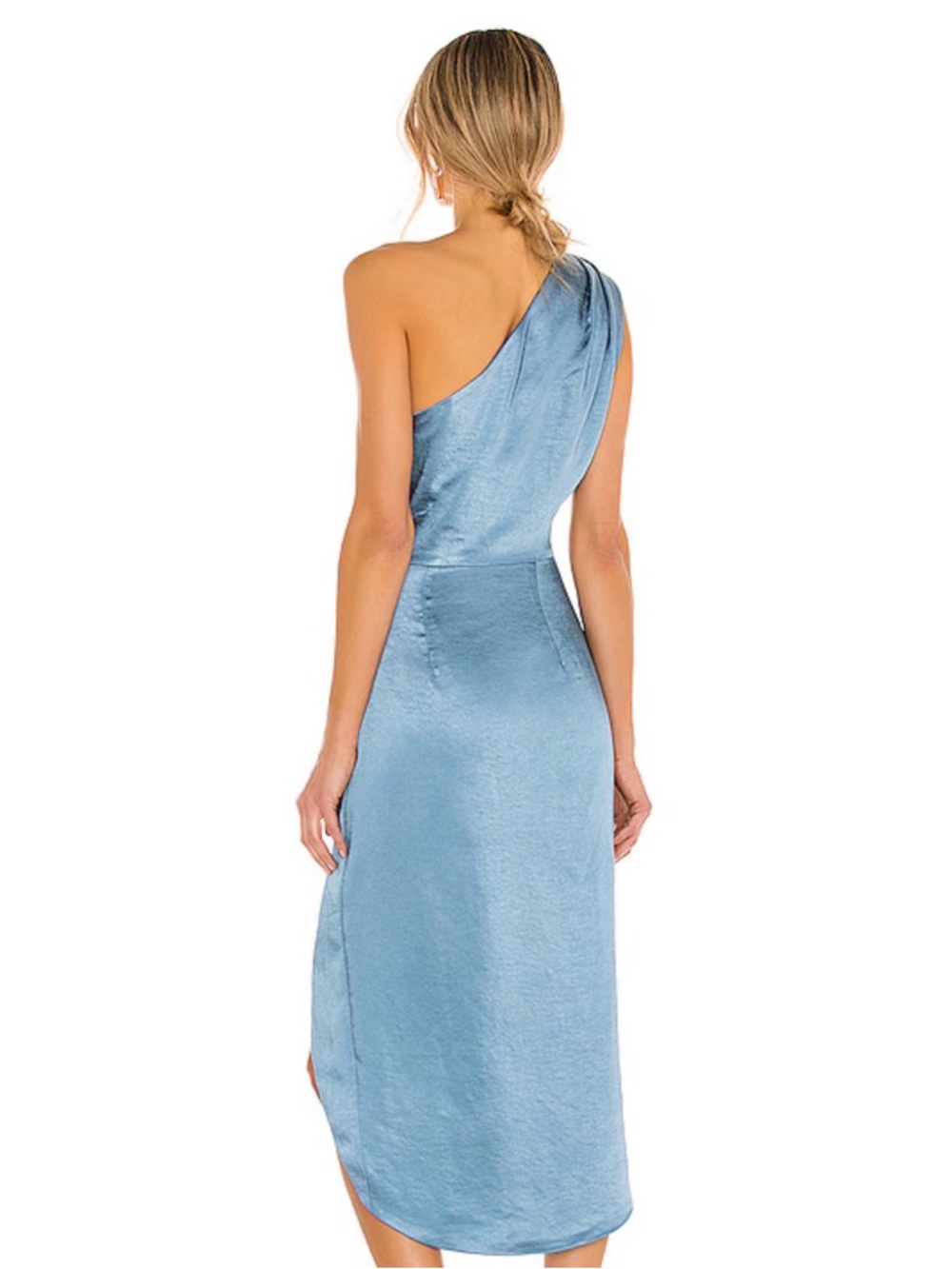 NWT Small Revolve Elliatt Cassini One-Shoulder Satin Dress in Blue Formal - Picture 2 of 5